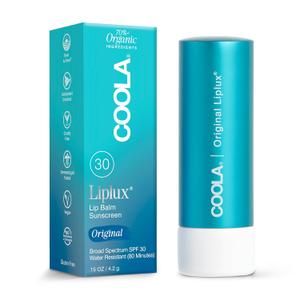 COOLA Organic Liplux Lip Balm and Sunscreen with SPF 30, Dermatologist Tested Lip Care for Daily Protection, Vegan and Gluten Free, 0.15 Oz