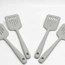 4 x set of light gray, flexible silicone slotted turners