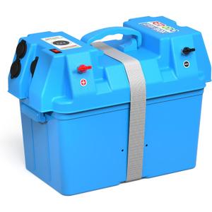 Redodo Smart Battery Box, Fits Group 31/27/24 Size Batteries, RV/Marine Battery Box with Multi Ports, Waterproof, Built-in Volt-Meter for Trolling Motor, Camping, Solar Panel, Boat
