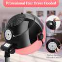 Hooded Hair Dryer, Professional Standing Hair Dryer with Time Settings, Touch Controls and 3 Temperature Modes, Sit Under Hair Dryer Bonnet, Height Adjustable Ionic Hooded Dryer for Home or Salon Use