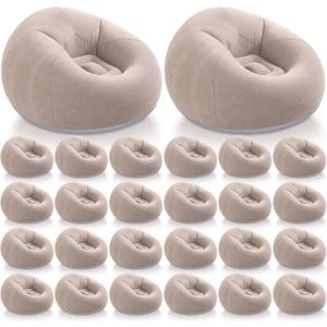 Realspring Inflatable Bean Bag Chairs,Coffee,24 Pcs, 38.5 x 21.6 x 11 inch
