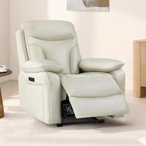 KISLOT Power Recliner Chair Wall Hugger Recliner with Adjustable Headrest and Footrest Dual Motor Electric Faux Leather Reclining Sofa with USB/Type-C Charging for RV Living Room Bedroom