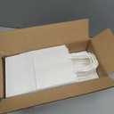 GSSUSA 50 Pcs White Kraft Paper Bags 5.25x3.75x8, Small Paper Bags with Handles for Shopping, Gift, Merchandise, Retail, Party Favor, Wedding, Gift, Bags for Small Business, Boutique