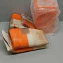 Bathroom Set - Orange Bathroom Accessories Set, Bathroom Sets with Shower Curtain and Rugs, Orange Shower Curtain Set with Bathroom Trash Can, Soap Dispenser, Soap Dish for Home Decor (Plaid Orange & Gold)