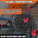 YATOINTO 3/8'' Chain G80 Trailer Tow Chain 25ft, 7,100 lb WLL, Red Clevis Grab Hooks, EP Black Finish, Logging Chain for Towing & Trailer Tie-Down