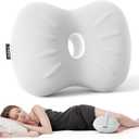 Knee Pillow for Side Sleepers - Cooling Pillows Between Legs for Side Sleeping - Large Memory Foam Knee Pillows for Hip Pain & Spine Alignment (Light Grey)