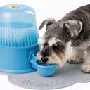 Pet Water Dispenser for Dogs and Cats, 67.6 oz Gravity-Fed Water Bowl for Clean Drinking, Prevents Wet Fur, BPA-Free Polypropylene, Vida Mansa (Clear Light Blue)