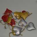 12 Pcs Valentine's Day Heart Metal Bell Ornaments, 3 Styles 3D Metal Heart Decorative Bells, Vintage Iron Hearts Hanging Decoration for Valentine's Day Christmas Holiday Anniversary Party Decor