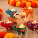 Mumufy Diwali Return Gifts for Pooja Elephant Tealight Candle Holder Resin Tea Light Holder for Home Decor Varalakshmi Pooja Decor Traditional Indian Diwali Housewarming Onam Return Gift Item