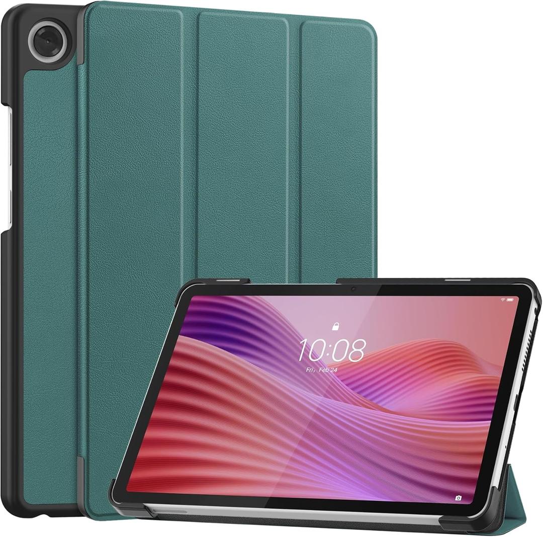 Gylint Case for Lenovo Tab One 8.7'' / Tab K9 Case, Folding Folio Ultra-Thin PU Leather Stand Case Cover with Auto Wake/Sleep for Lenovo Tab K9 8.7 Inch Blackish Green