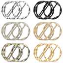 18Pcs Shirt Ties Clips for Women Silk Scarf Ring Clip T-Shirt Buckle Ring Clip Metal Round Circle Clip Clothes Clip Rings Buckle Clip for Hat, Belt,Scarves,T-Shirt (6-Colors)
