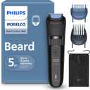 Norelco Philips 100% Waterproof Beard Trimmer 3000 Series with Self-Sharpening Blades, 40 Adjustable Beard Trimmer Length Settings & Two Lift&Trim Combs, USB Charging, BT3620/40 (Black)