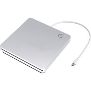 External USB C CD DVD Drive,Portable USB 3.0 and Type-C Smart Touch Button Slot-in CD DVD Burner Player Writer for Desktop Laptop/Mac/MacBook Pro/Air/Windows XP/7/8/10 Mac OS (Silver)
