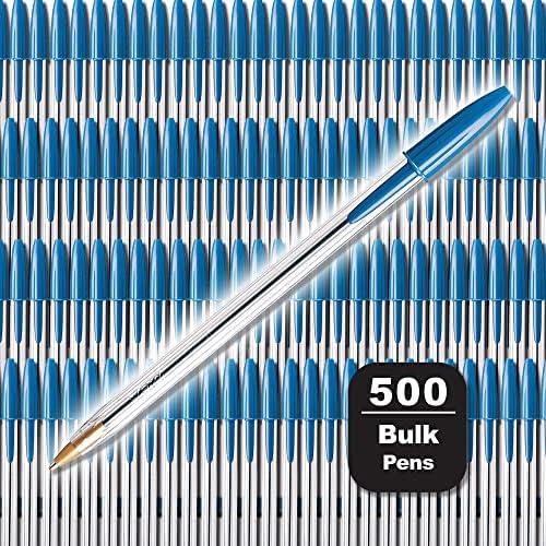 BIC Cristal Xtra Smooth Blue Ballpoint Pens, Medium Point (1.0mm), 500-Count Box, Extra Smooth and Reliable Ballpoint Pens BIC Cristal Xtra Smooth Blue Ballpoint Pens, Medium Point (1.0mm), 500-Count Box, Extra Smooth and Reliable Ballpoint Pens