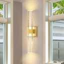 Gold LED Wall Sconce Lights Warm Light Modern Crystal Wall Lights Vanity Lighting Fixtures Sconces for Bathroom Living Room Bedroom Dining Room Hallway