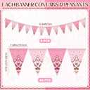 Geyoga 5 Packs 50 ft Western Cowgirl Party Decorations Bandana Pennant Banner Pink Western Triangle Flag Banner Cowgirl Hanging Party Decorations for Yee Haw Country Last Rodeo Birthday Supplies