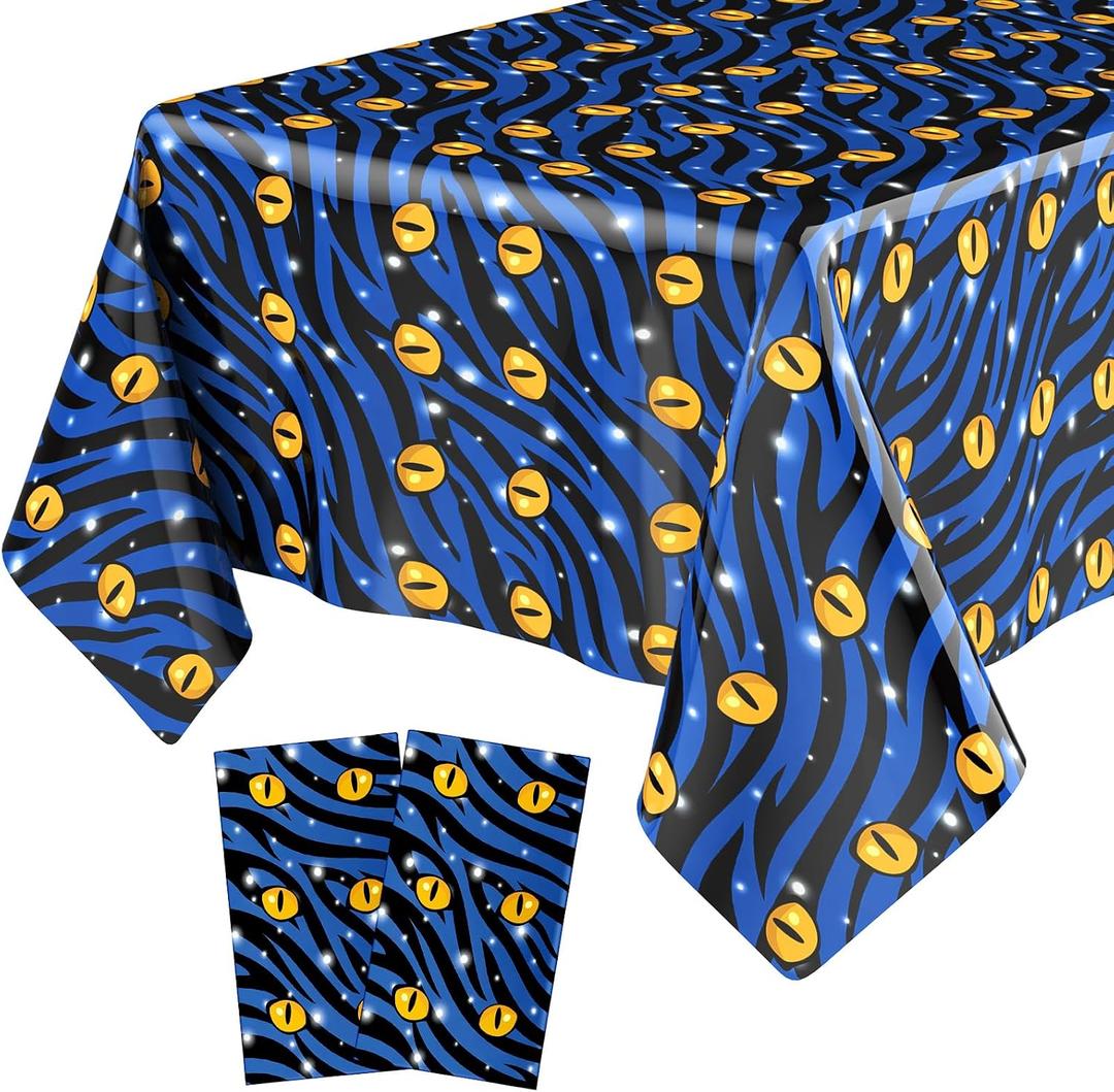 Gilprop 2 Pcs Kpop Eyes Birthday Party Decorations Plastic Cute Birthday Tablecloth 108 x 54 Inches Disposable Rectangle Tablecover for Boys Girls Kids Baby Shower Party Supplies