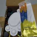 Fabric Paint, 20 Colors Permanent Soft Fabric Paint Set for Clothes in Bottles (60ml/2oz) with 10 Brushes, Palette