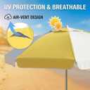 8FT Beach Umbrellas for Sand,Portable Outdoor Windproof Sun Umbrella with Push Button Tilt and Air Vent,UPF 50+ PU Coating for Patio Garden Pool Backyard