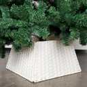 Blissun Christmas Tree Collar, Plastic Rattan Xmas Tree Ring, Farmhouse Christmas Tree Collar, Christmas Tree Skirt for Artificial Christmas Trees Decoration, White