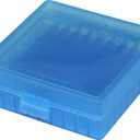 MTM P-100-22-24 22-Long Rifle 100 Round Flip-Top Ammo Box, USA Made, Clear Blue,