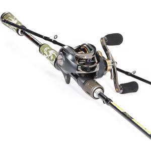Sougayilang BD Fishing Rod and Reel Combos, Spinning & Casting Fishing Combo,30Ton+24Ton Graphite 2 Pc Fishing Poles with SuperPolymer Handle, S Style Hook Keeper(1 Pack)
