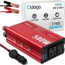 500W Car Power Inverter 12v to 110v  Car Adapter for Plug Outlet, DC to AC Converter, USB/USB-C Fast Charger for Laptop, Phone, Dual AC  for Vehicle, Pickup Truck, Roadtrip, Camping by Odoga