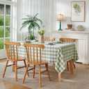 Veblandy Checkered Tablecloth Rectangle Waterproof Gingham Table Cloth Washable Buffalo Plaid Table Cover Wrinkle Free for Kitchen, Dining and Outdoor Picnic, 60 x 84 Inch, Sage Green and White