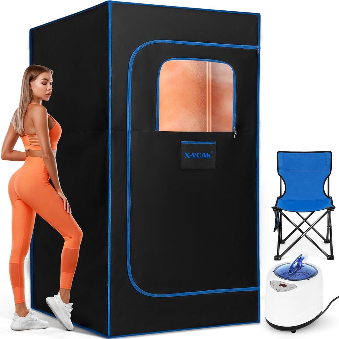 Sauna Box, Portable Sauna, Portable Steam Sauna for Home, Sauna Tent with Steamer, Remote Control, Folding Chair, 9 Levels, 2.6 x 2.6 x 5.9