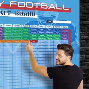 Fantasy Football Draft Board 14 teams 20 rounds Color Red And White