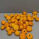 Winlyn 48 Pcs Mini Artificial Orange Pumpkins Fall Rustic Harvest Faux Foam Pumpkins 1.8" 2.1" for Thanksgiving Table Centerpiece Halloween Party Autumn Home Wedding Baby Shower Wreath Bowl Fillers