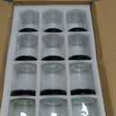 24 Pack 8 oz Glass Jars with lids, Clear Cosmetic Jars with Inner Liners and Black Lids, Lotion Jars, Candle Making Jars for Lotions, Scrubs and Cosmetic, Lables and Spatulas Include