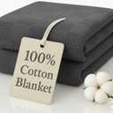 100% Cotton Blanket Twin Size 66x90 - Lightweight Breathable Waffle Weave Thermal Throw for Bed, Sofa & Couch - Soft Cozy, Durable Summer Bedding, All Season Comfort for Home, Travel & Camping, Grey