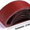 4 x 21 Sanding Belt, 80 Grit Aluminum Oxide Belt Sander Paper 4x21,12 Pack (4x21 Inch, 80 Grit)