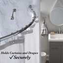 Bath Bliss Curved Shower Rod | Adjustable 42"-72" Inch | Bathroom Shower Curtain and Liner Rod | 33% More Space | Wall Mounted | Easy Installation | Chrome