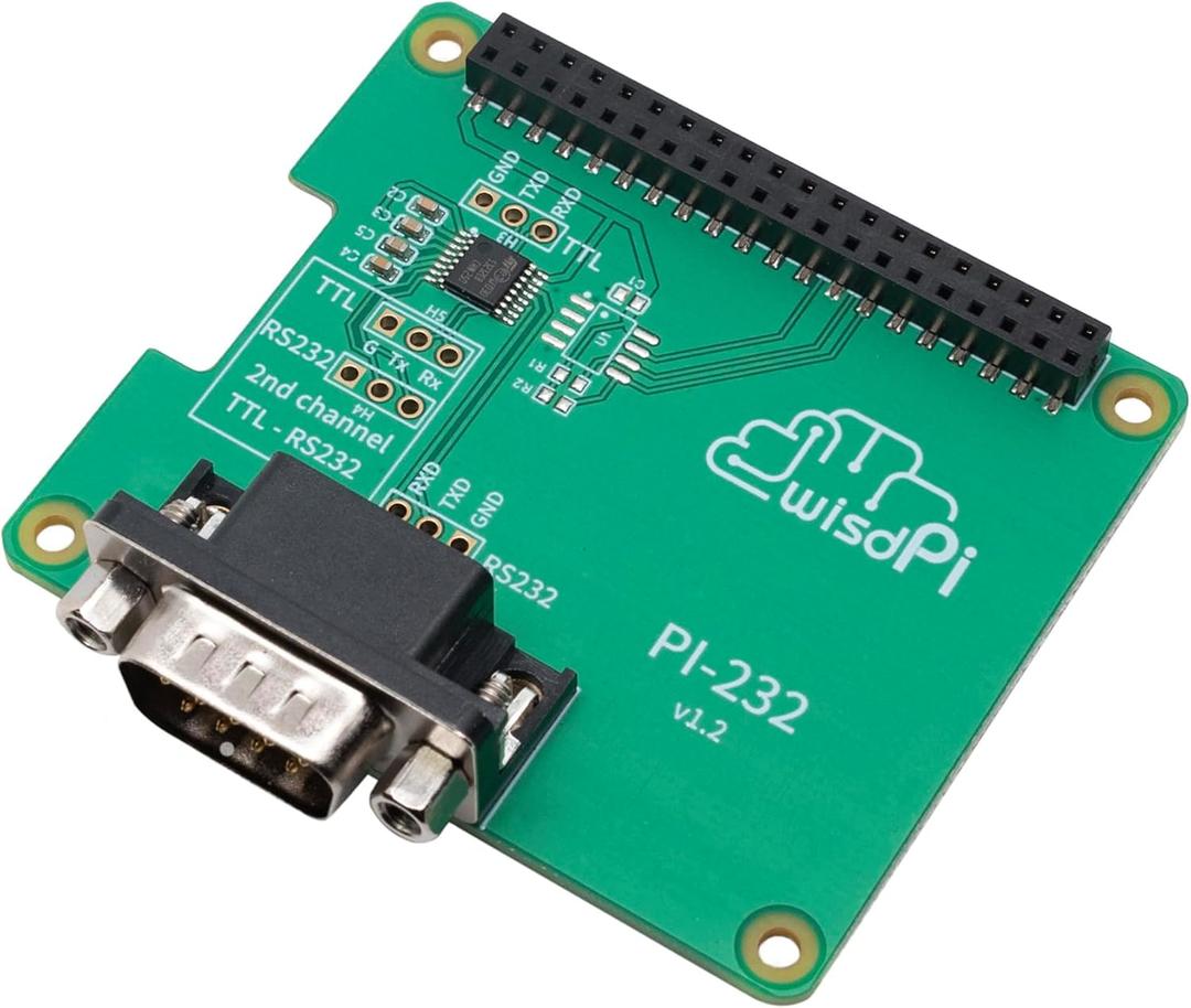 RS232 Hat Expansion PCB Board for Rapsberry Pi 4/3/2/A+/B+,Compact GPIO TX/RX/GND to DB9M RS232 Serial Expansion Board