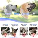 Dog Muzzle for Large Dogs, Silicone Basket Dog Muzzle for Large and Medium Dogs Breed Can Prevent Eating Chewing and Barking for Grooming Trimming Training (Black, S-4)