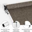 KELIXU Patio Shades Roll Up Outdoor Blind, 6' W x 8' H Cordless Sun Shade Privacy Screen with 90% UV Protection Exterior Roller Shade Cloth for Porch Pergola Backyard Windows Balcony, Mocha