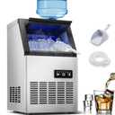 120LBS/24H Commercial Ice Maker Machine, Freestanding Stainless Steel with Adjustable Ice Thickness & LCD Control,40 Cubes/Cycle,Self-Cleaning,Quiet Operation for Home,Restaurant,Bar
