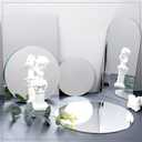 4PCS Geometric Mirror Photo Props Set, Acrylic Mirror Reflection Board Photography Background Props for Goods, Crafts, Lipstick, Jewelry, Cosmetics, Makeup Tools, Food
