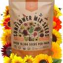 Sunflower Mix Seeds Pack 8 oz - Over 10,300 Non-GMO Heirloom Sunflower Seeds for Planting, Annual Flowers in Individual Seed Packet for Planting Home Garden Indoor & Outdoor Gardening