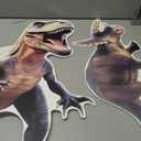Chunful 3 Pcs Large Dinosaur Themed Decoration T-rex Stegosaurus Velociraptor Cardboard Cutout Standup Dinosaur Birthday Party Photo Backdrop for Jurassic Theme Jungle Safari Party Supply (Classic)