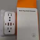 JcBlaon Outlet Extender Surge Protector - 6 Outlet Splitter with 4 USB Ports (2 USB C), Multiple Plug Expander Wall Charger, 3 Sided Multi Plug Wall Adapter Power Strip for Home Office Kitchen Travel (White)