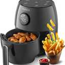 2.1Qt Small Air Fryer - Compact Digital Mini Airfryer with 7-in-1 Presets, 98% Less Oil, Adjustable Temperature & Timer, Shake Reminder, Nonstick, BPA-Free, Dishwasher Safe, Fast & Crispy Cooking (Black)