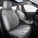 Leather Car Seat Covers Full Set, Breathable Faux Leather Seat Covers for Cars SUV Sedan Waterproof Grey