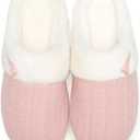 NineCiFun Women's Slip on Fuzzy Slippers Memory Foam House Slippers Outdoor Indoor Warm Plush Bedroom Shoes Scuff with Faux Fur Lining size 7-8 pink