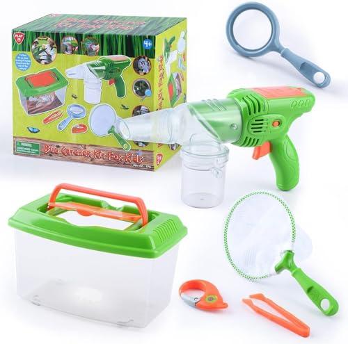 PLAY Bug Catcher Kit,Outdoor Toys for Kids Ages 4-8 8-12,Bug Catcher Vacuum with Critter Habitat Case,Butterfly net,Magnifying Glass,Toddler Outside Toys for 3 4 5 6 7 8+ Year Old Boys Birthday Gift