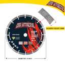 10 Inch Diamond Saw Blade, Segmented General Purpose Blade Dry/Wet Cutting Concrete, Masonry, Brick, Block,7/8"-5/8 Arbor