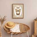 Vintage Wall Art Framed Butterfly Pictures Wall Decor, Antique Bathroom Decor, Moody Cottage Core Painting Canvas Prints, Insect Farmhouse Artwork for Bedroom Living Room 16x24 Inch