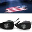 2Pcs Side View Mirror Logo Welcome Light Puddle Lamp Assembly Compatible With Mustang 2013-2024 LED High-Definition and Never Fading Replacement Mustang Light (black)